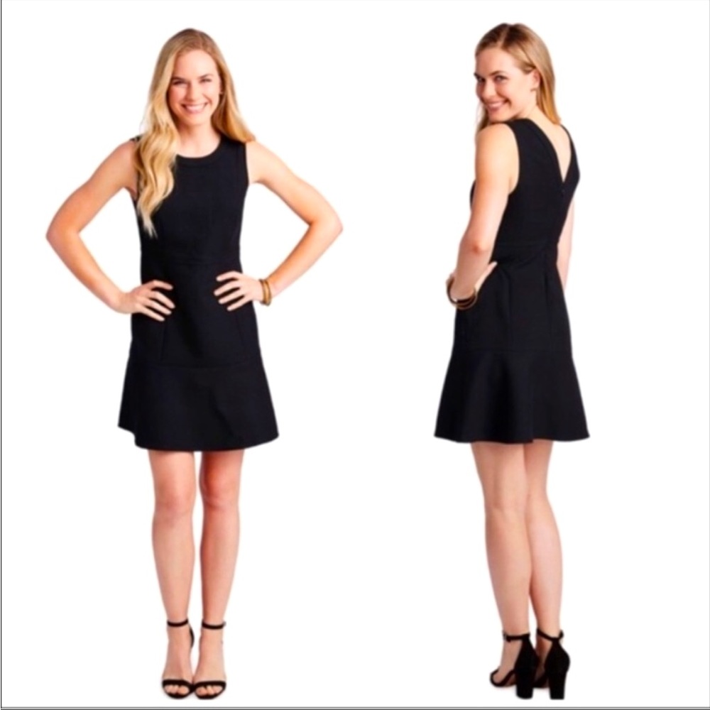 Vineyard Vines | Solid Fit & Flare Jet Black Dress | women’s size 16